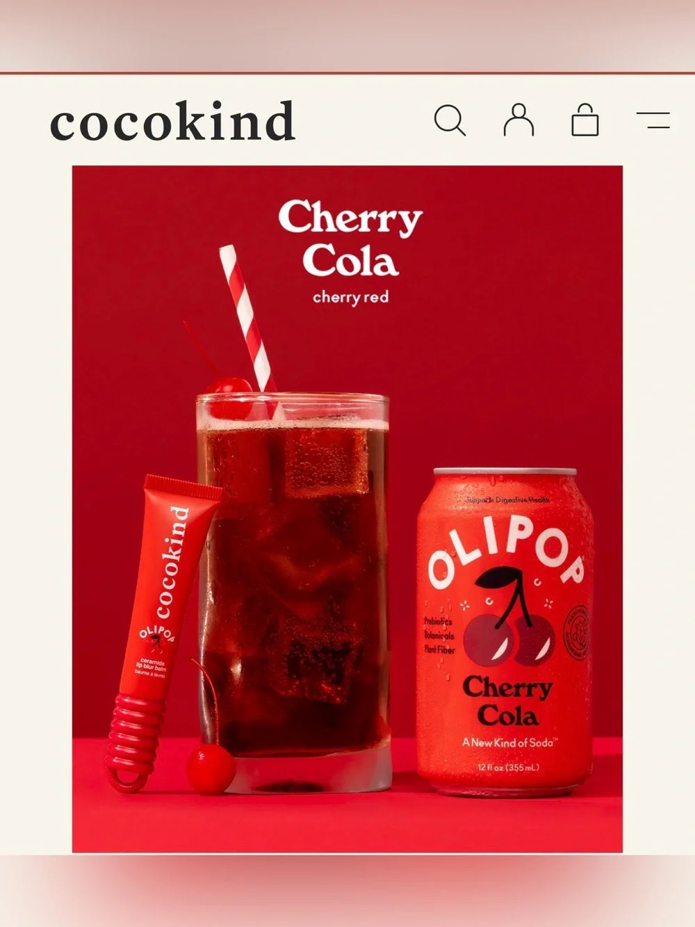 Cocokind x Ollipop Cherry Cola Ceramide Lip Blur Balm